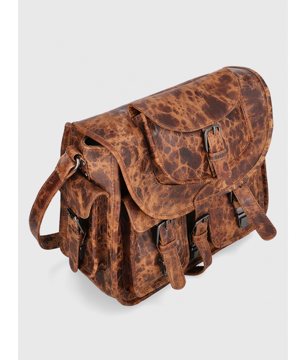 Babylon Vintage Leather Satchel Messenger Bag Alaskan Leather Company